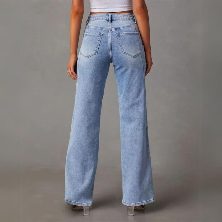 Fayline™ Elegant Women Wide Leg Denim Jeans