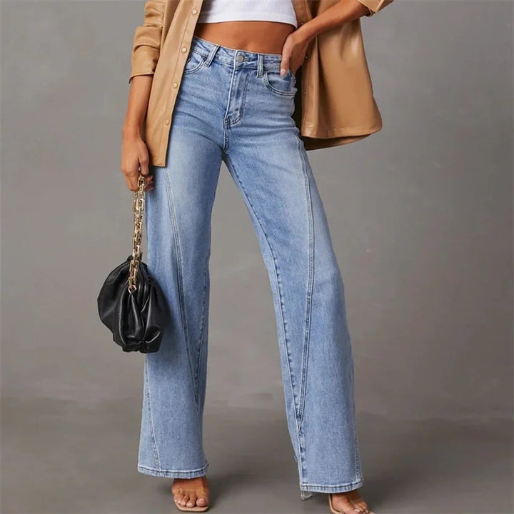 Fayline™ Elegant Women Wide Leg Denim Jeans