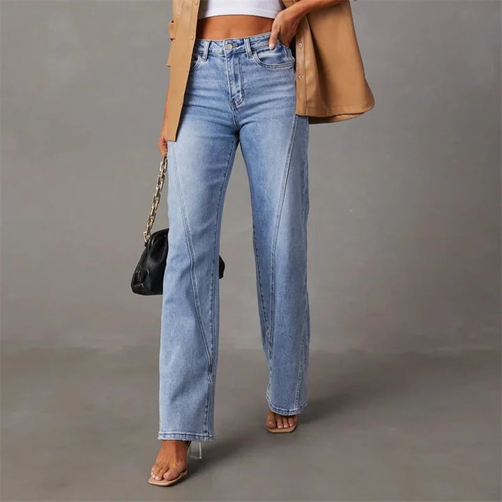 Fayline™ Elegant Women Wide Leg Denim Jeans