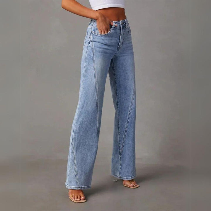 Fayline™ Elegant Women Wide Leg Denim Jeans