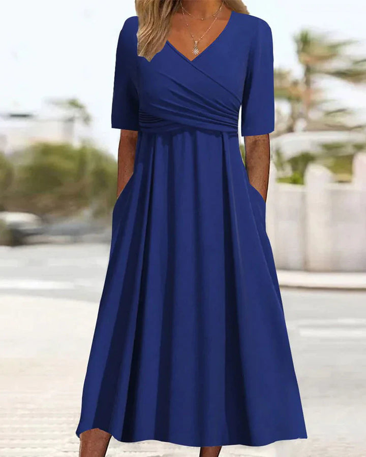 PIEN - CROSSED DRESS WITH SHORT SLEEVES