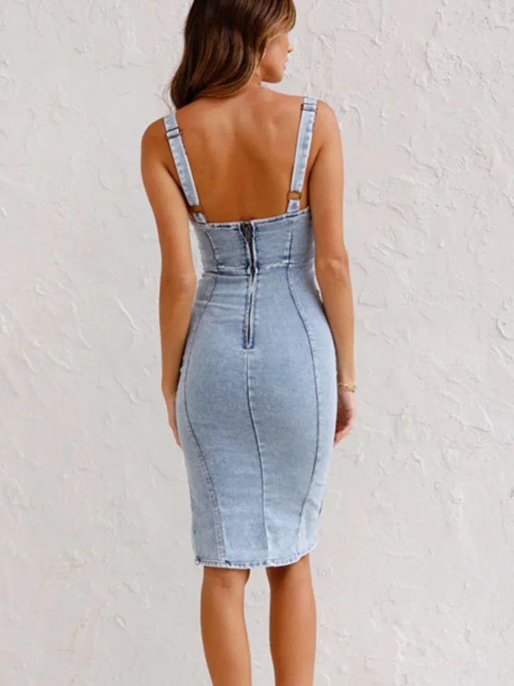 Miranda™ - Jeans dress with Zip and Adjustable Straps